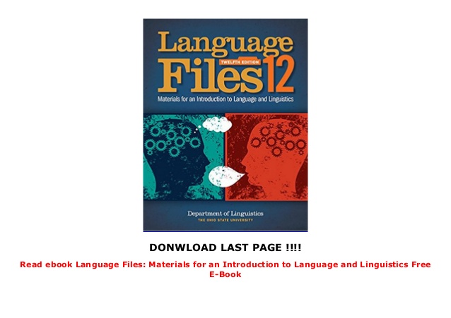 Introduction To Linguistics Books Free Download
